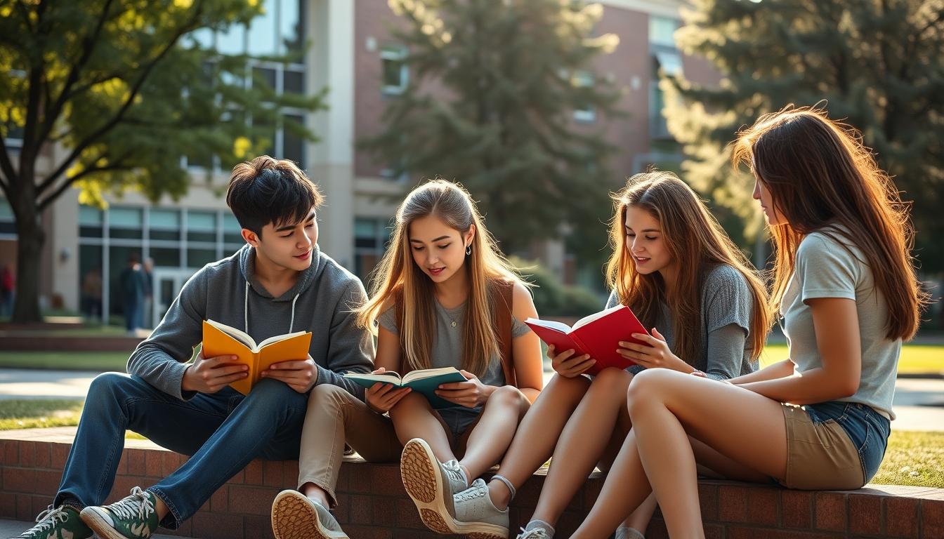 Students collaborating in study space